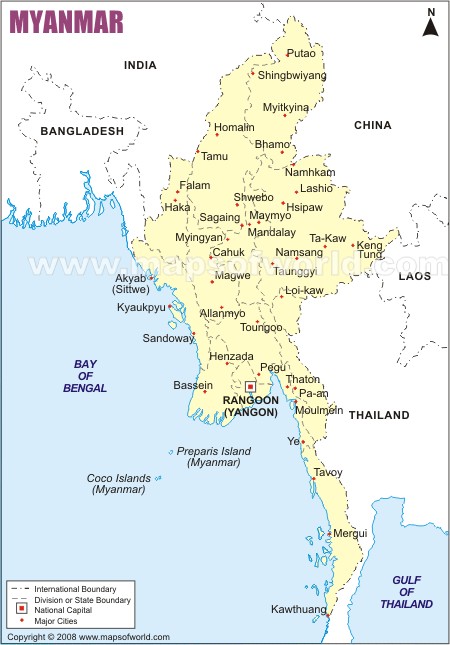 myanmar burma politik haritasi